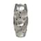 Silver Aluminum Geometric Open Framed Vase Set with Circular Plates